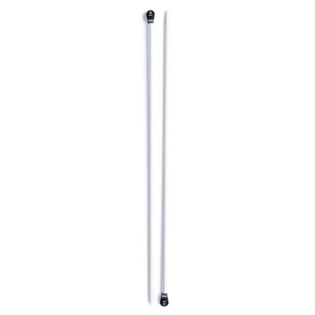 Single-pointed knitting needles, aluminium, 40cm, 4.00mm, grey - 191476 Prym