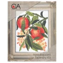 Orange and flower half stitch kit with needle and yarns