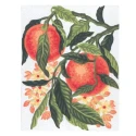 Orange and flower half stitch kit with needle and yarns