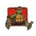 Toppa Tartarughe Ninja applicazione ricamata e termoadesiva - Michelangelo