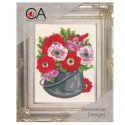Anemone vase half stitch needlepoint kit