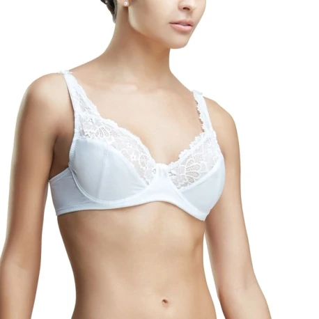 AURORA microfibre underwired bra with lace inserts, cup C
