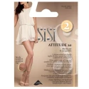 SiSi Attitude 20 denier elegant and comfortable sheer socks with roll top and sandal toe.- 2 pairs