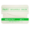 Infilaperle in Nylon con ago integrato misura 1 diametro 0,3mm