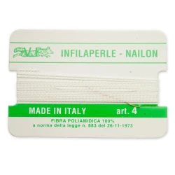 Nylon beading cord 0.6mm No.4 with integrated needle