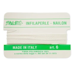 Nylon pearl knotting cord 0.8mm No.6 with needle