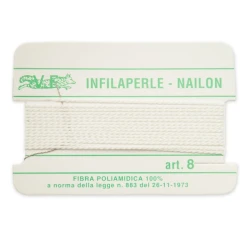 Infilaperle in Nylon con ago integrato misura 8 diametro 1mm