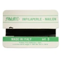 Infilaperle in Nylon con ago integrato misura 3 diametro 0,5mm