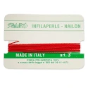 Infilaperle in Nylon con ago integrato misura 3 diametro 0,5mm