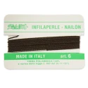 Nylon pearl knotting cord 0.8mm No.6 with needle