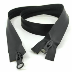 Rubber-coated waterproof zip 100cm divisible with double-slider