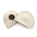 Genuine leather crescent magnetic snap closure