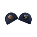 Genuine leather crescent magnetic snap closure