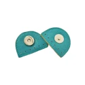 Genuine leather crescent magnetic snap closure