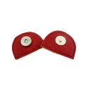 Genuine leather crescent magnetic snap closure