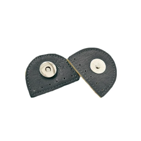 Chiusura magnetica a mezzaluna in vera pelle grigio - MA150 Mas