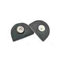 Genuine leather crescent magnetic snap closure