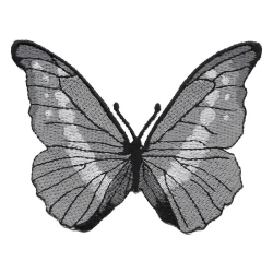 Large embroidered butterfly iron-on patch, colourful appliqué 2