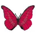 Large embroidered butterfly iron-on patch, colourful appliqué