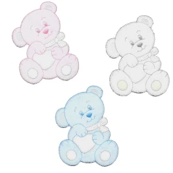 Sweet Bear with bow, embroidered iron-on Baby appliqué