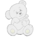 Sweet Bear with bow, embroidered iron-on Baby appliqué