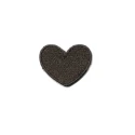 Small embroidered heart iron-on patch - heat-activated