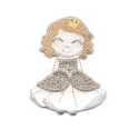 Embroidered glitter ballerina princess iron-on patch