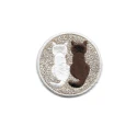 Coppia gattini patch glitter ricamata e termoadesiva - Modidea