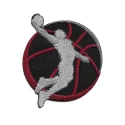Basketball-style Jordan large embroidered iron-on patch