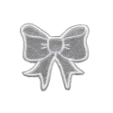 Glitter embroidered bow iron-on patch for girls