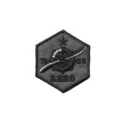 Hexagonal airplane embroidered iron-on appliqué patch 2
