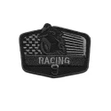 Embroidered motorbike racing iron-on patch for clothing
