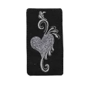 Applicazione rettangolare con cuore in glitter patch ricamata e termoadesiva - Modidea