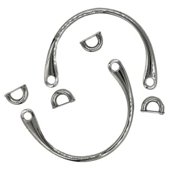 Handles for bags in silver-plated metal complete with jumpers - MA101S Mas