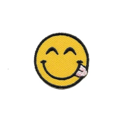 Smile, Faccina, Emoticon, Emoji linguaccia patch piccola termoadesiva - Modidea