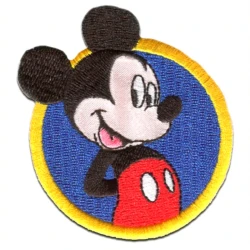Disney Mickey Mouse round embroidered iron-on patch 6cm