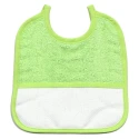 Plain cotton terry baby bib with Aida canvas insert