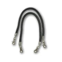 Braided faux leather bag handles with snap hooks