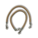 Braided faux leather bag handles with snap hooks