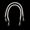Braided faux leather bag handles with snap hooks