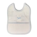 Cotton baby bib with teddy bear and Aida canvas to embroider
