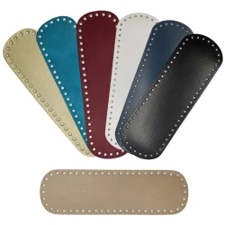 Oval faux leather bag bottom 31cm x 10cm with holes