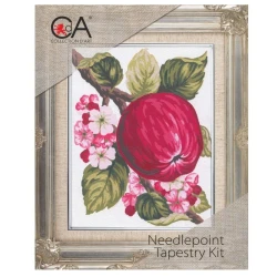 Kit Mezzopunto mela e fiori - set completo di ago e fili by Collection D'Art
