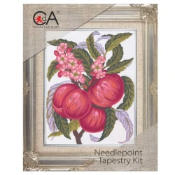 Kit Mezzopunto pesche e fiori - set completo di ago e fili by Collection D'Art