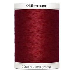 Filo per cucire Gutermann colore 369 Bordeaux spola da 1000m