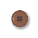 Beige genuine leather button with 4 holes diameter 25 mm