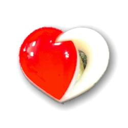 Decorative button shank in the shape of a stylised Heart