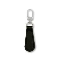 Black leatherette zip puller with hook