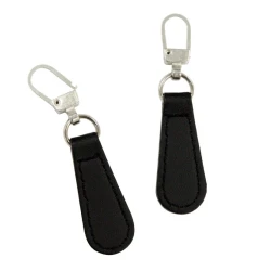 Black leatherette zip puller with hook 2