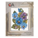 Pansy bouquet half stitch kit with needle and yarns